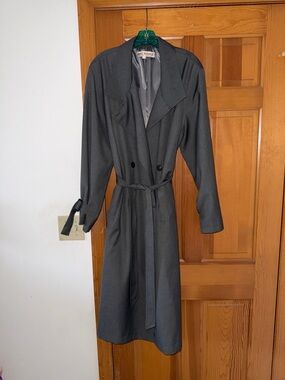 Free People Charcoal Gray Trench Coat with Belt